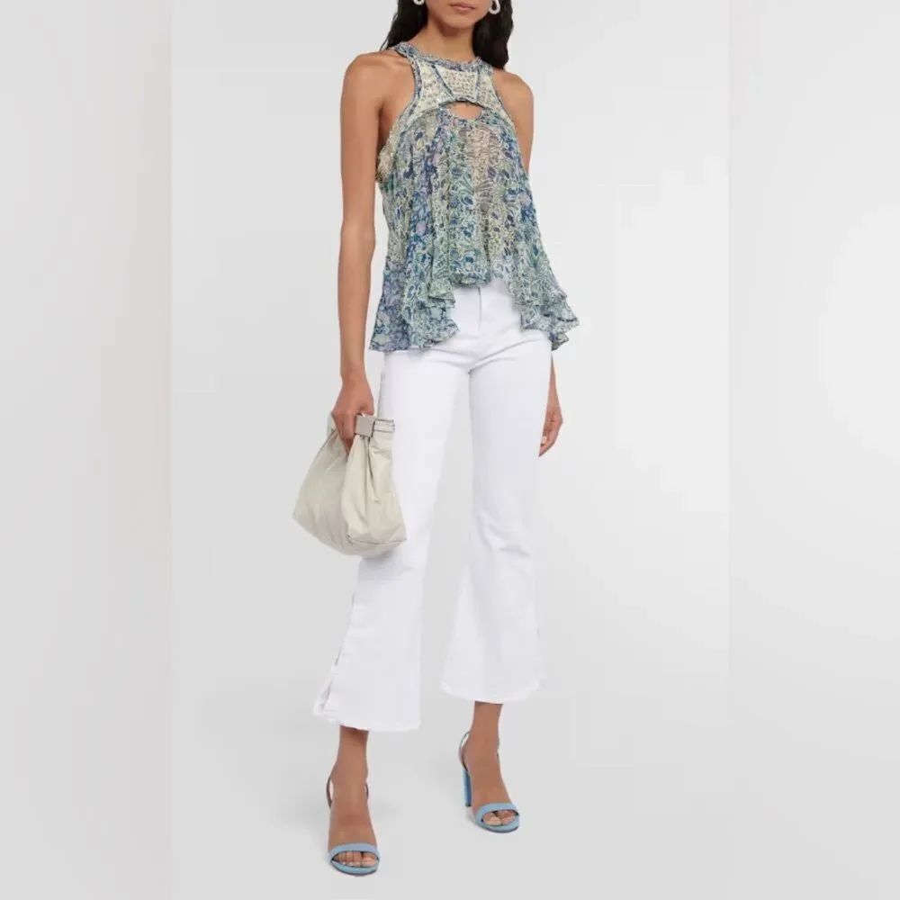FRAME White Le Crop Flare Pants